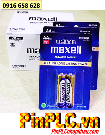 COMBO 01hộp 10vỉ=20viên Pin AA 1.5v Alkaline Maxell LR6(GD)2B, Giá chỉ 155.000/ Hộp